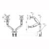 support de moniteur double avec ressort gaz bras de bureau rotatif