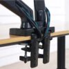 support de moniteur double avec ressort gaz bras de bureau rotatif