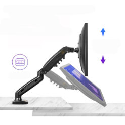support de moniteur double avec ressort gaz bras de bureau rotatif