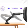 support de moniteur double avec ressort gaz bras de bureau rotatif